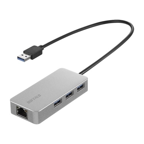 Buffalo Technology Giga対応 USB-A LANアダプターハブ付 シルバー #LUD-U3-AGHSV 1