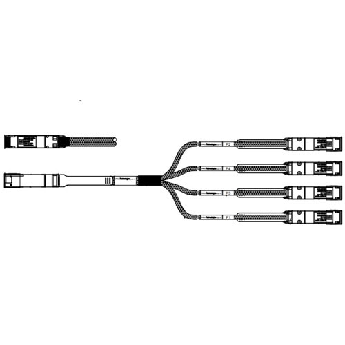 Dell 네트워크 케이블 400GbE Breakout, QSFP56-DD ~ 4xQSFP56 Depop SFF DAC 3 미터 의 1