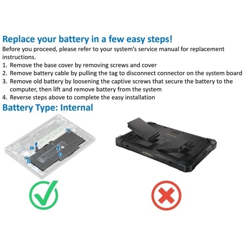Dell 3-cell 51 Wh Lithium Ion Replacement Battery for Select Laptops 3