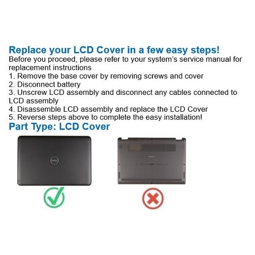 Dell Non-Touch LCD Black Back Case/Rear Cover 3