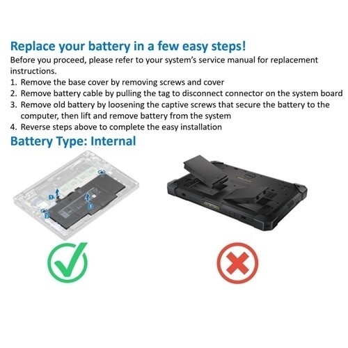 Dell 4-cell 68 Wh Lithium Ion Replacement Battery for Select Laptops 2