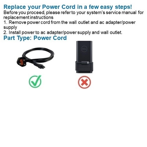 Dell 250V 1 m Power Cord with C5 for UK 2