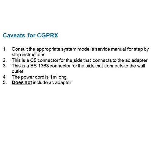 Dell 250V 1 m Power Cord with C5 for UK 3