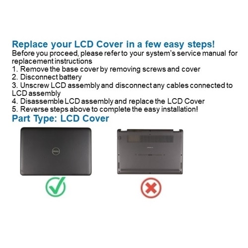 Dell Non-Touch LCD Back Case/Rear Cover with HD WLAN Antenna 2