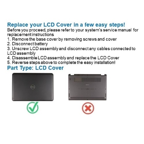 Dell LCD Back Case/Rear Cover with WWAN Antenna 3