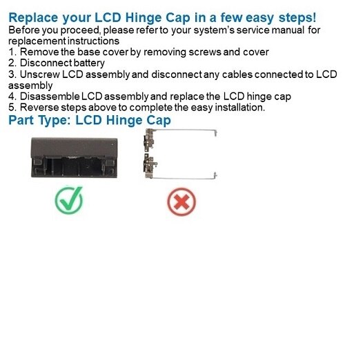 Dell Right Hinge Black Cap for LCD 2