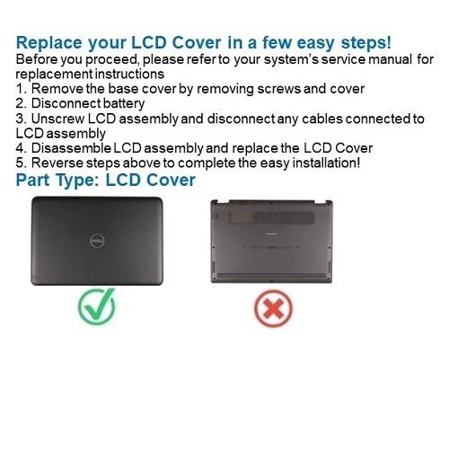 Dell Non-Touch LCD Back Case/Rear Cover with WLAN Antenna 2