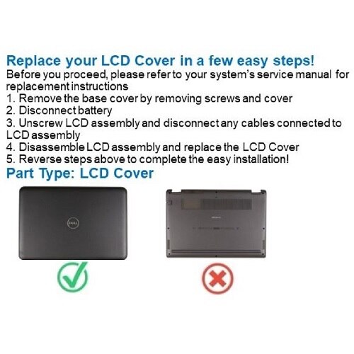 Dell LCD Back Case/Rear Cover with Antenna 2
