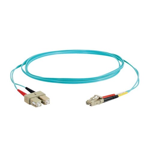 C2G LC-SC 10Gb 50/125 OM3 Duplex Multimode PVC Fiber Optic Cable (LSZH) - Netwerkkabel - SC multimodus (M) naar LC multi-modus (M) - 20 m - glasvezel - duplex - 50 / 125 micron - OM3 - halogeenvrij - aqua 1