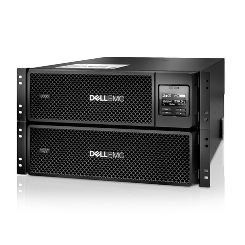 Dell Smart-UPS SRT 8000VA RM - UPS (rack-uitvoering) - 230/400 Volt wisselstroom V - 8000 VA - 3-fase - Ethernet 10/100, RS-232, USB - 6U 1