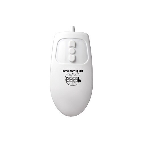 Man & Machine Mighty Mouse - Muis - optisch - 5 knoppen - met bekabeling - USB - hygiënisch wit 1
