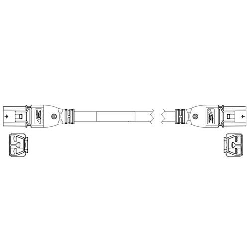 Cabo de jumper da Dell de 277VCA e CCAT (SOMENTE PARA PSUs e PDUs de 277VCA ou 260-400VCA), 2 m/6,6 pés 1