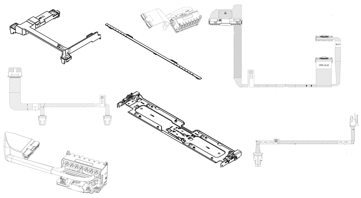 Kit de Conversão PowerEdge R7715, PERC da Dell, para PERC Frontal H975i (32xE3.S NVMe) 1