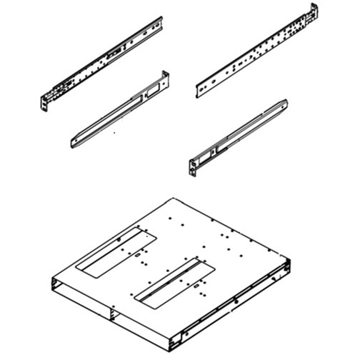 Dell Networking prateleira Trilhos Dual Tray, 1U, 4-hastes prateleira apenas para S4112 1