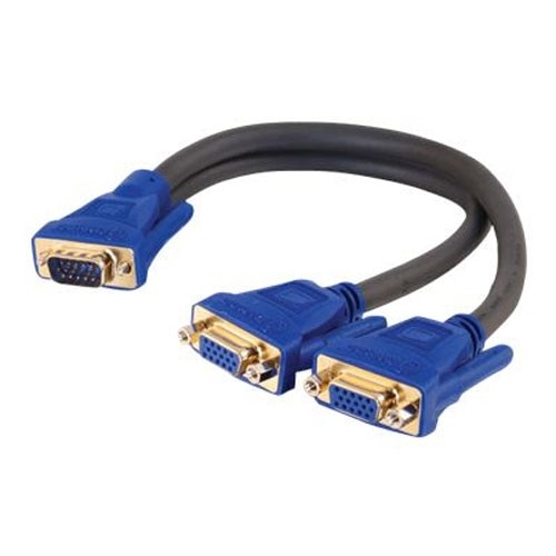 C2G Ultima SXGA Monitor Y-cable - VGA-kabel - HD-15 (hane) - HD-15 (hona) - formpressad - träkol 1