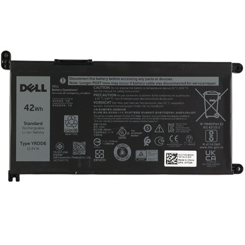 Dells 3-cells litiumjonbatteri med 42 wattimmar för utvalda bärbara datorer 1