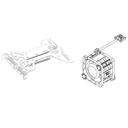 擴充卡 1 (含風扇)，搭配 PowerEdge R260 的 1 個 x16 和 1 個 x8 插槽 1