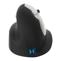 R-Go HE Mouse je ergonomická vertikální myš, větší velikost ( nad 185mm), pro praváky, bezdrátová myš 2.4 GHz – černá/stříbrná