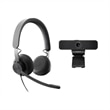 Logitech Zone Wired Teams Headset and Logitech C925e HD Webcam - Video Conferencing Kit