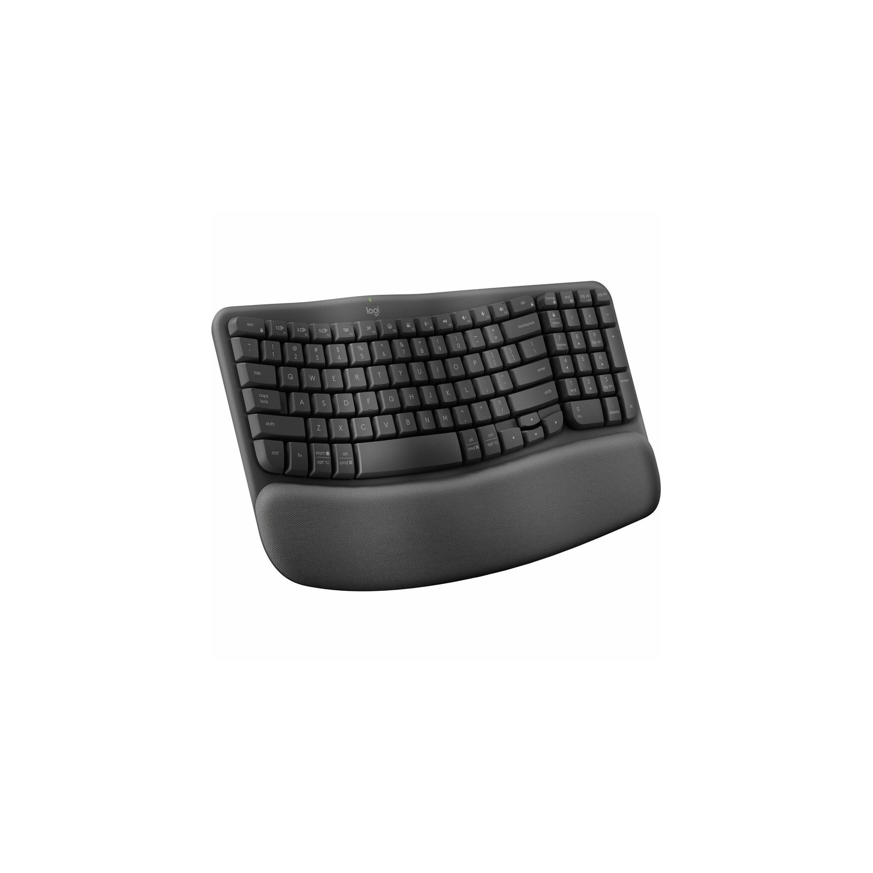 Logitech Wave Keys Wireless Ergonomic Keyboard with Cushioned Palm