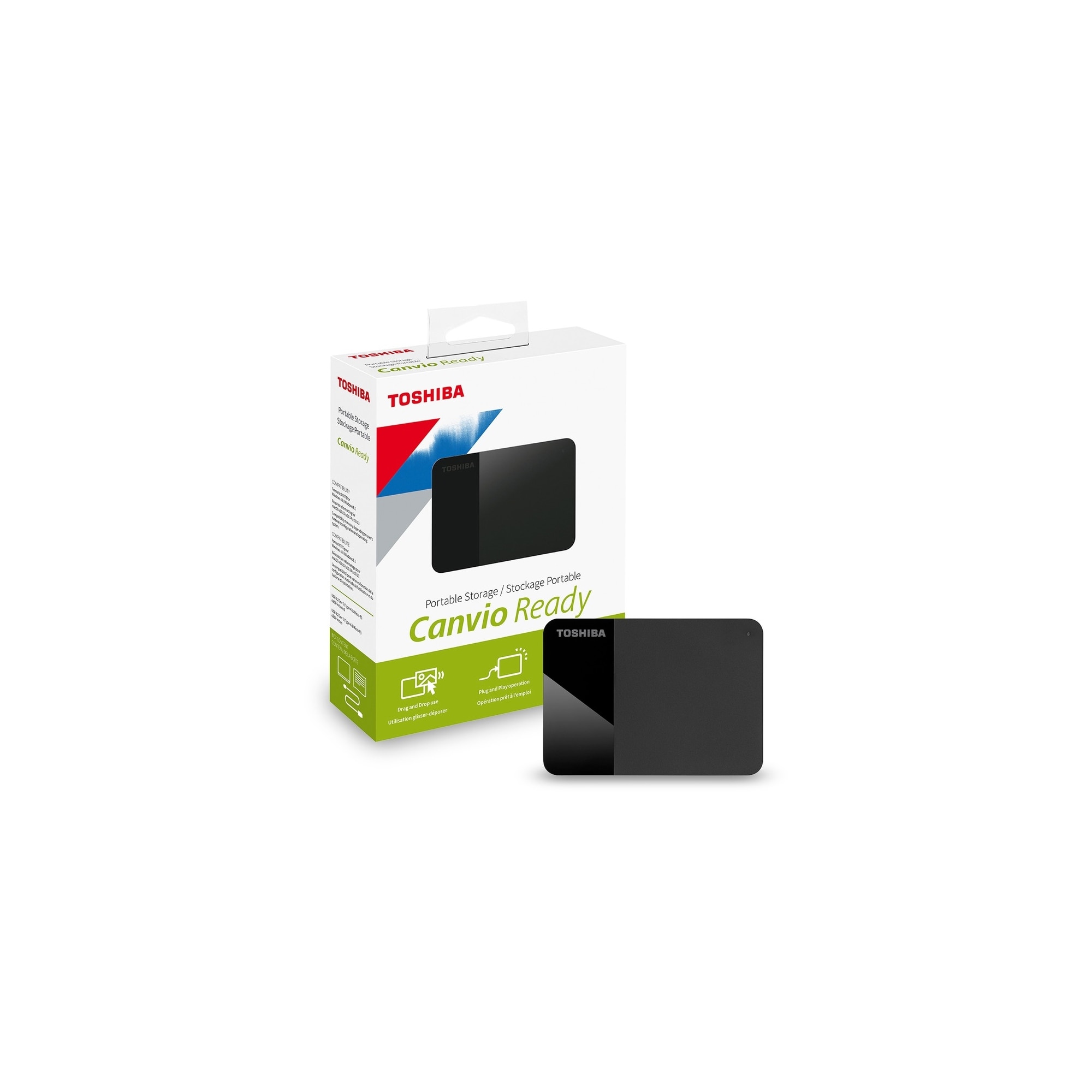 Toshiba Canvio Ready HDTP310XK3AA 1 TB Portable Hard Drive - External - Black