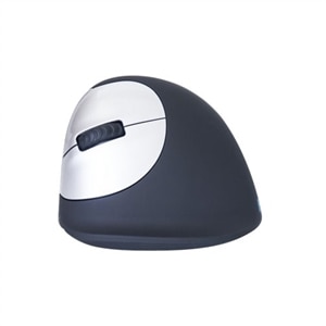R-Go HE Mouse Ergonomisk mus, Medium (165-195mm), Venstre, Trådløs - mus - 2.4 GHz - sort, sølv 1