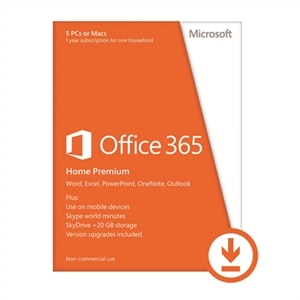 Download Microsoft O365 Home Premium 5 PC's 1 Year Subscription for 1 ...