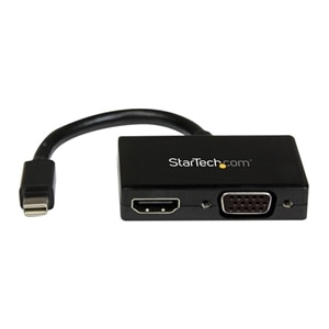 StarTech.com Travel A/V Adapter: Mini DisplayPort to HDMI or VGA Converter - video converter - black 1
