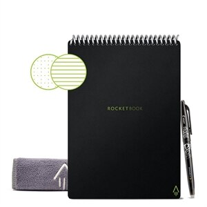 Rocketbook Flip Smart Reusable Notepad, Dot-Grid and Lined, 36 Pages, 6 ...