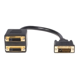 DVI 24+1 Y Cable Adapter For PC HDTV NEW DVI Splitter 1 to 2 Port HDMI Female