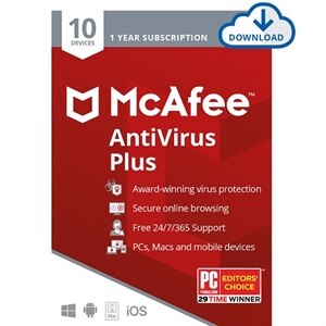 Download McAfee AntiVirus Plus 10 Device 1 Year 1