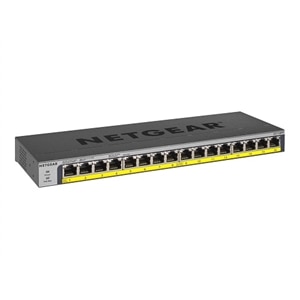 16-port NETGEAR GS116PP - Switch - unmanaged - 16 x 10/100/1000 (PoE+) - desktop, rack-mountable, wall-mountable - Po... 1