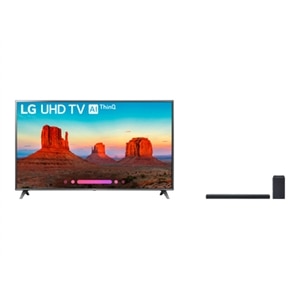 LG 75UK6570PUB 75″ 4K HDR Smart LED UHD TV with AI ThinQ + SK8Y Sound Bar