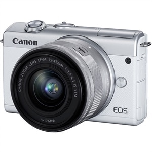 Canon EOS M200 - Digital camera - mirrorless - 24.1 MP - APS-C - 4K / 25 fps - 3x optical zoom EF-M 15-45mm IS STM lens - Wi-Fi, Bluetooth - white 1