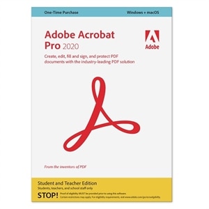 adobe acrobat pro 2020 student & teacher edition