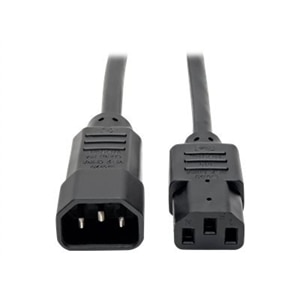 Tripp Lite 3ft Computer Power Cord Extension Cable C14 to C13 10A 18AWG 3' - power extension cable - IEC 60320 C14 to... 1