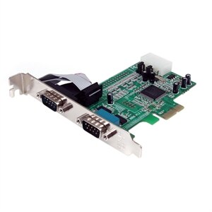 Carte adaptateur série native PCI Express RS232 à 2&nbsp;ports avec émetteur-récepteur universel asynchrone 16550 1