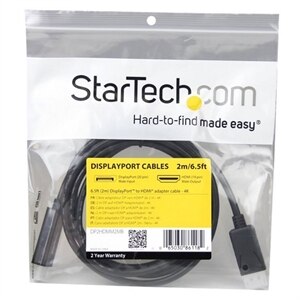 StarTech.com Câble adaptateur DisplayPort vers HDMI de 2 m - Convertisseur DP vers HDMI avec câble intégré - M/M - Ul... 1