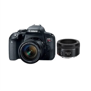 Canon EOS Rebel T7i - Appareil photo numérique - Reflex - 24.2 MP - APS-C - 1080p / 60 pi/s - 3x zoom optique lentilles EF-S 18-55 mm IS STM et EF 50 mm f/1,8 STM - Wi-Fi, NFC, Bluetooth 1
