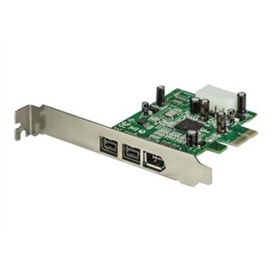 2-port StarTech.com Carte Adaptateur PCI Express vers 3 Ports FireWire - 1x SP4 Mâle - 1xFireWire 400 Femelle 1394a 2... 1