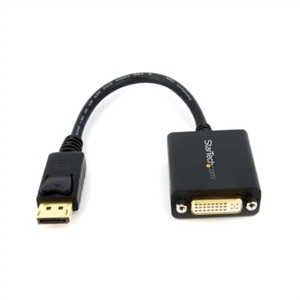 StarTech.com DisplayPort (オス)－DVI-I (29ピン メス) シングルリンク変換アダプタケーブル 1920x1200 ブラック#DP2DVI2 1