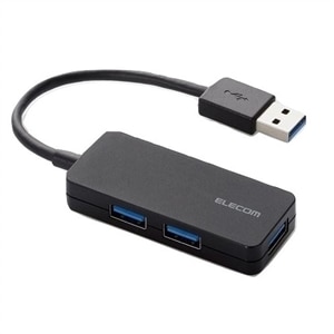 ELECOM USB3.0ハブ/ケーブル固定/バスパワー/3ポート/ブラック #U3H-K315BBK 1