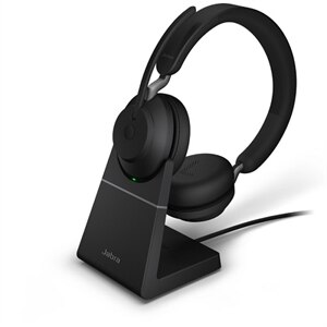ik luister naar muziek Boren Cokes Jabra Evolve2 65 MS Stereo - Koptelefoon - op oor - Bluetooth - draadloos -  USB-C - ruisisolatie - zwart - met oplaadstandaard | Dell Nederland
