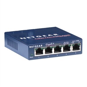 NETGEAR ProSafe GS105 5-port Gigabit Desktop Switch 10/100/1000 Mbps - Switch - 5 x 10/100/1000 - stasjonær 1