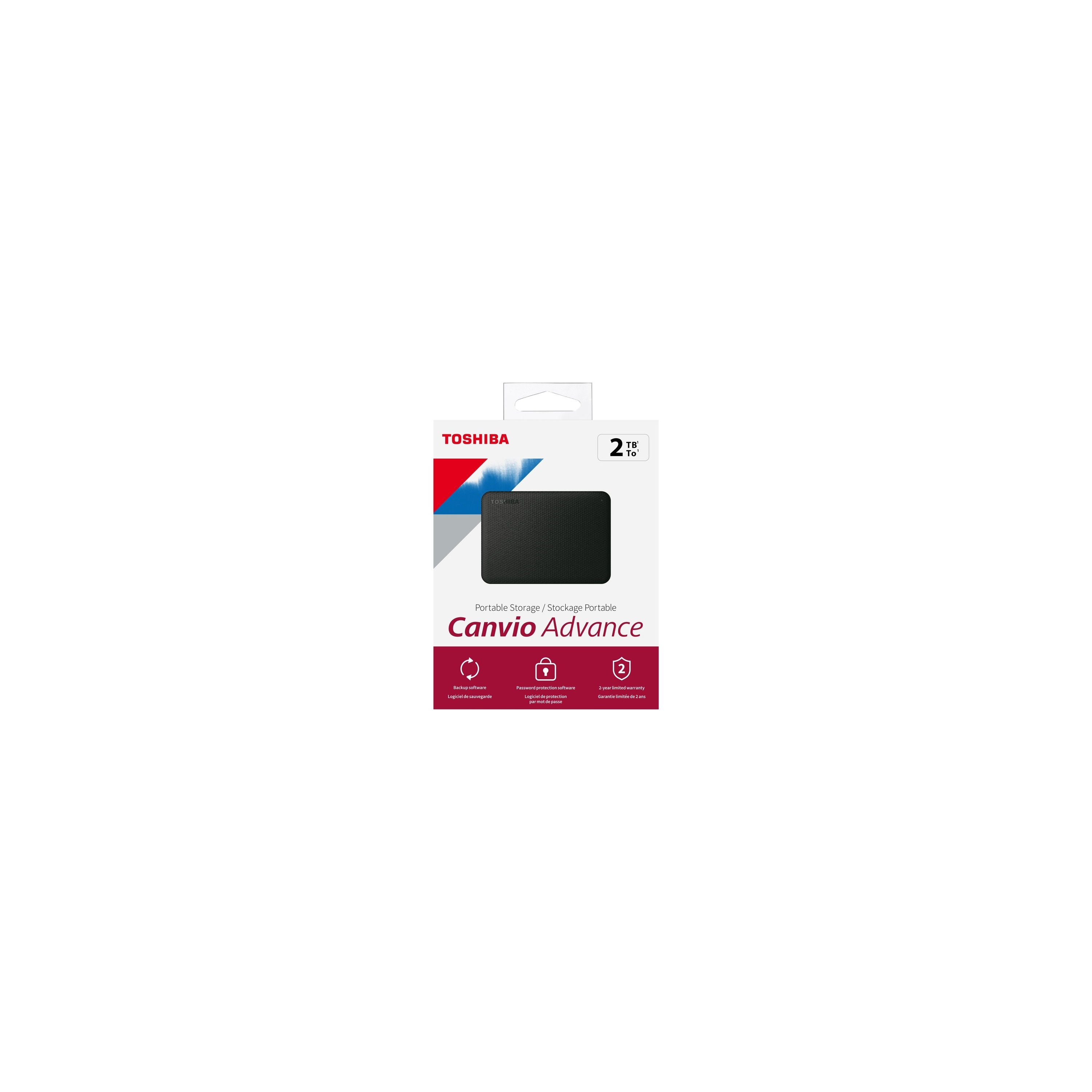 Toshiba Canvio Advance HDTCA20XK3AA 2 TB Portable Hard Drive - External - Black