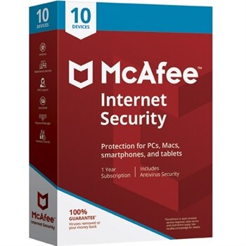 McAfee Internet Security 2019 Software for 10 Device / 1 Year Software