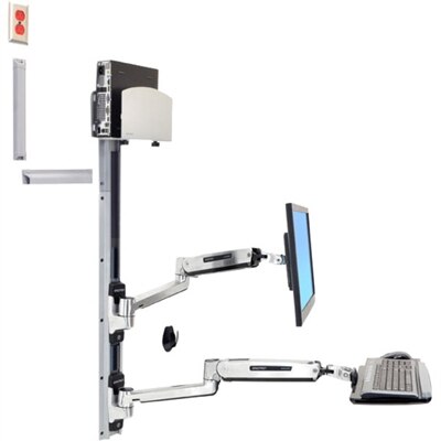 Ergotron Wall Mount Track for CPU, Flat Panel Display, Keyboard, Mouse